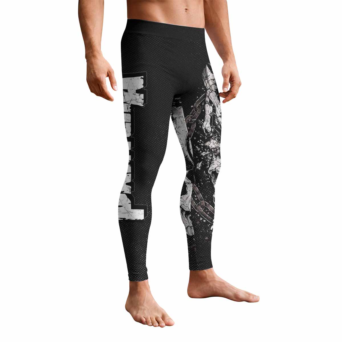 Pantera Walk Skull Men's Leggings - front view mockup