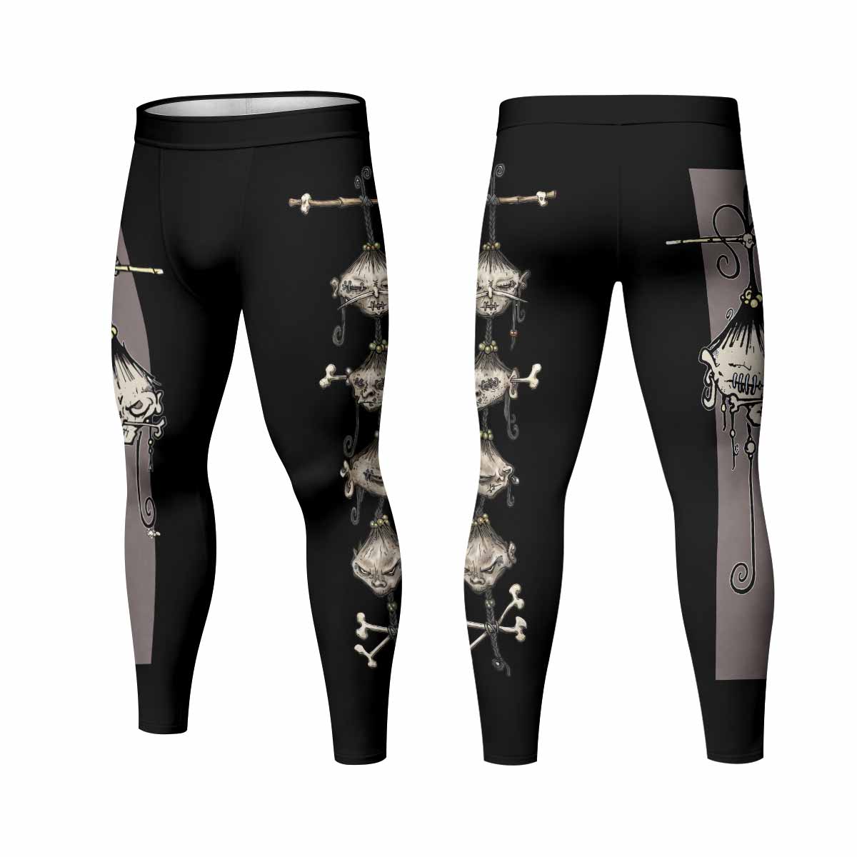 Korn Gothic Spine Men's Leggings - front and back view