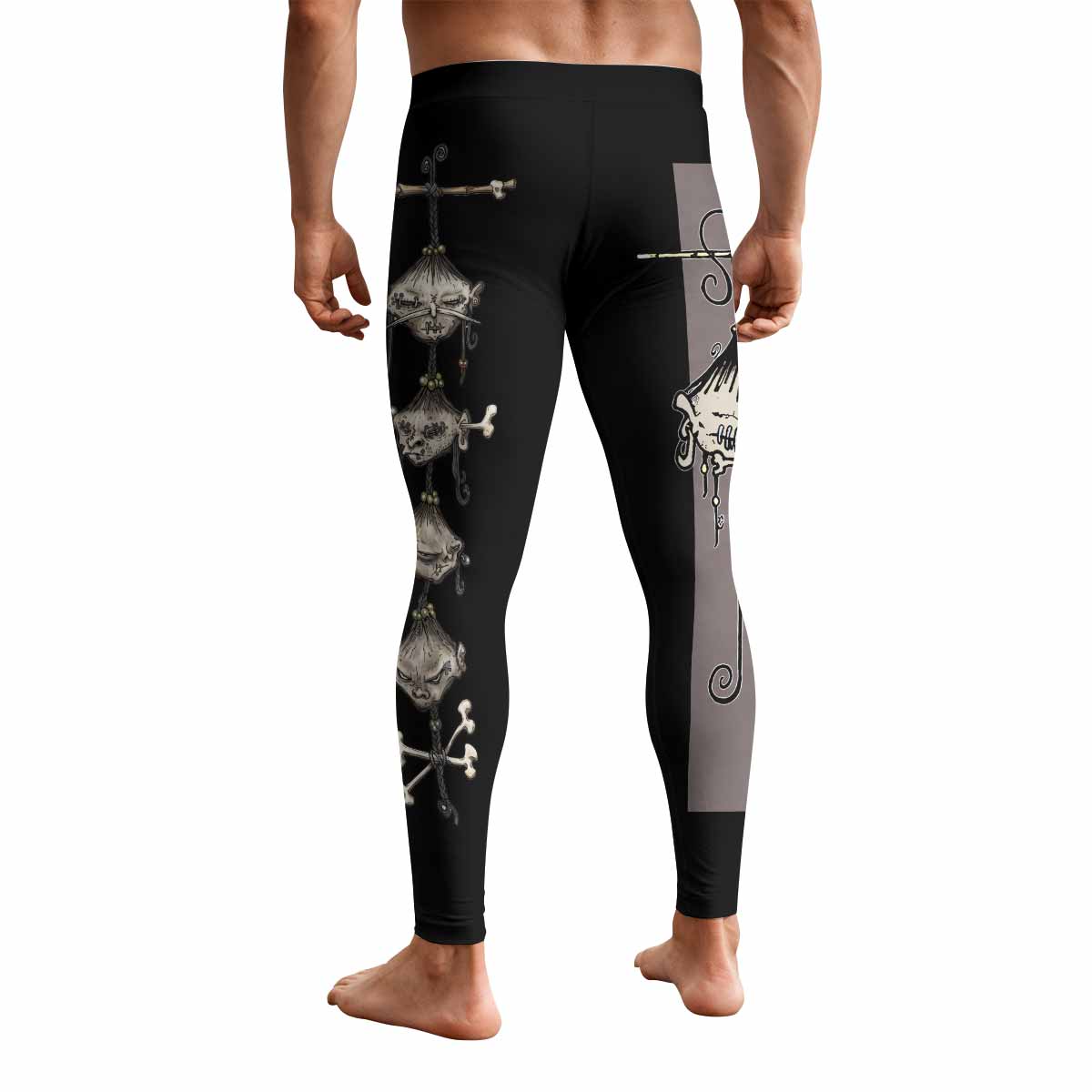 Korn Gothic Spine Men's Leggings - back view mockup