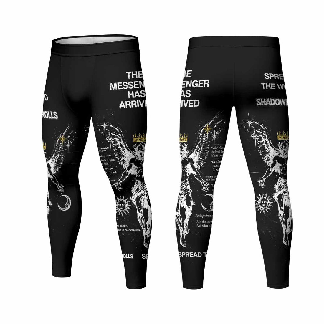 The Messenger Has Arrived Black Men's Leggings - lifestyle view