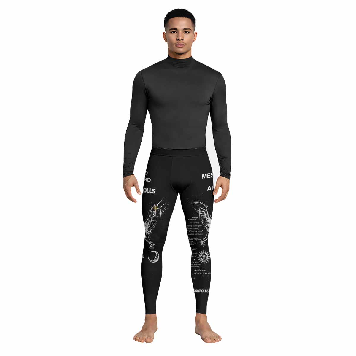 The Messenger Has Arrived Black Men's Leggings - lifestyle view
