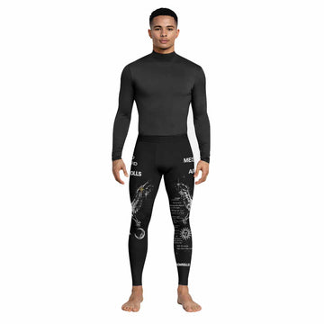 The Messenger Has Arrived Black Men's Leggings - lifestyle view