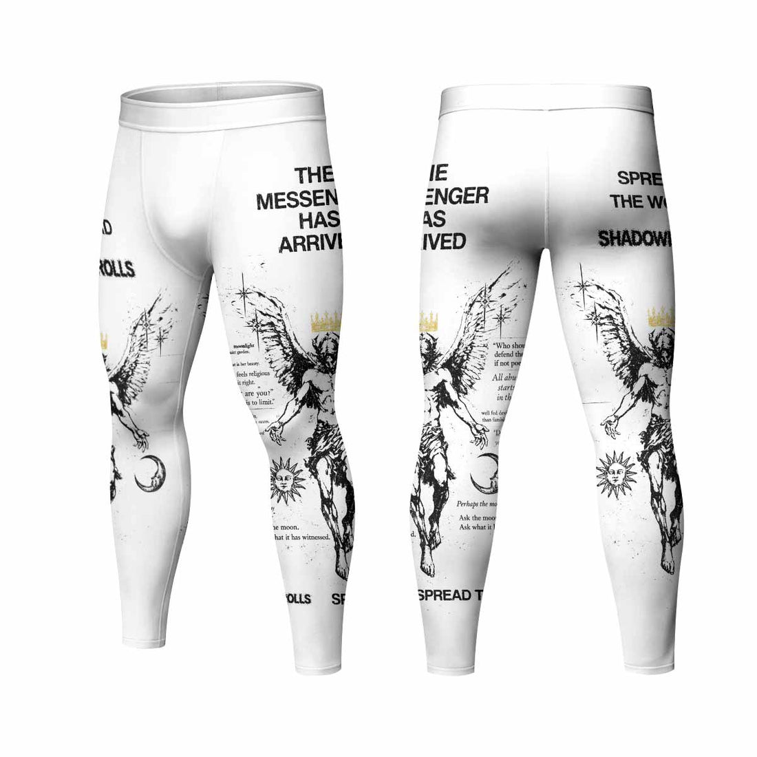The Messenger Has Arrived White Men's Leggings - lifestyle view