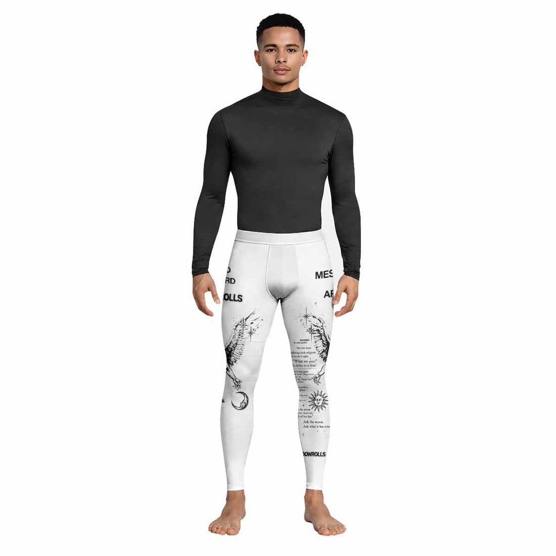 The Messenger Has Arrived White Men's Leggings - lifestyle view