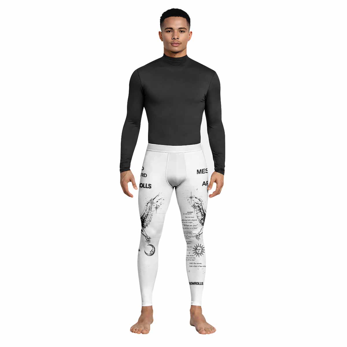 The Messenger Has Arrived White Men's Leggings - lifestyle view