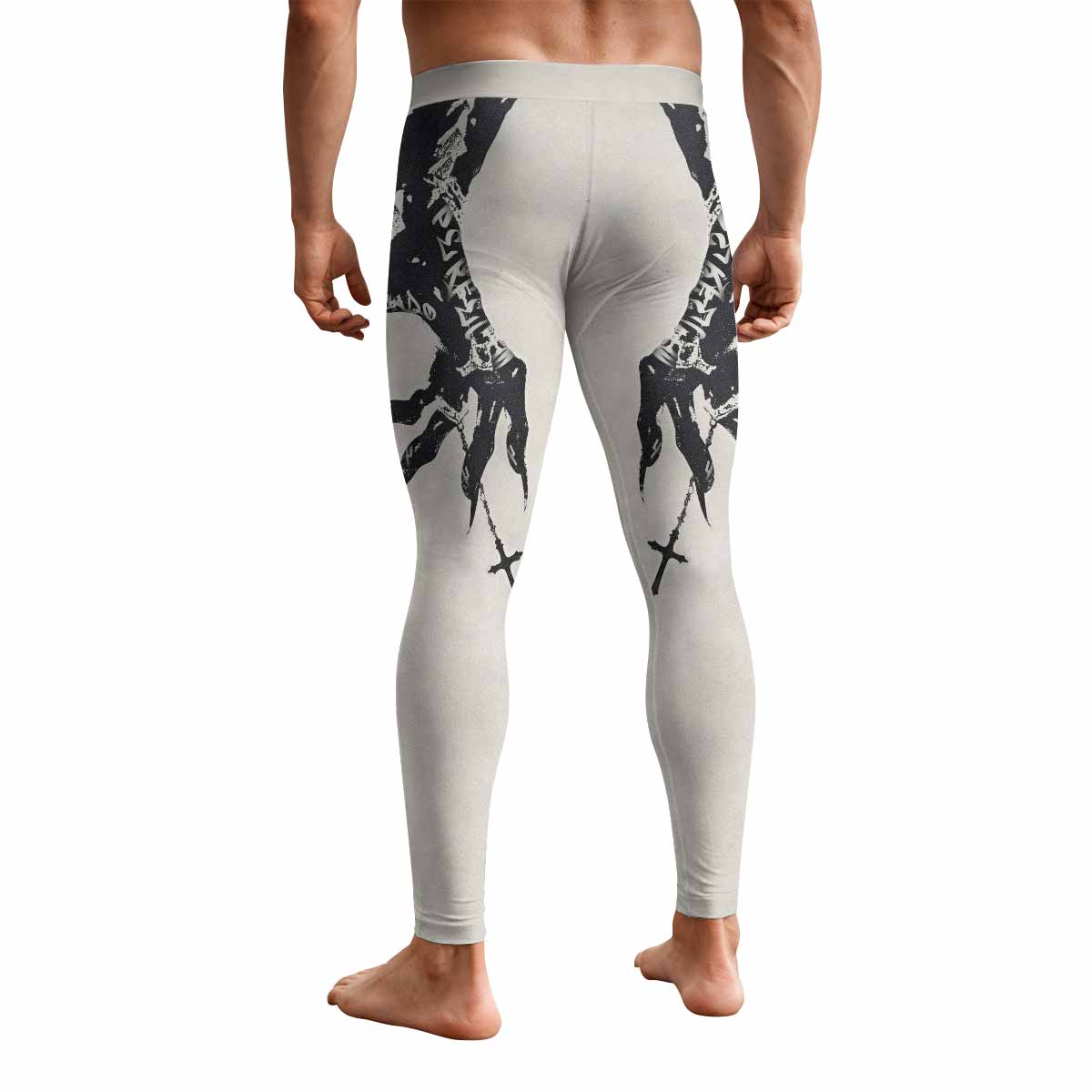 Monster Claw with Cross Men's Leggings - back view mockup