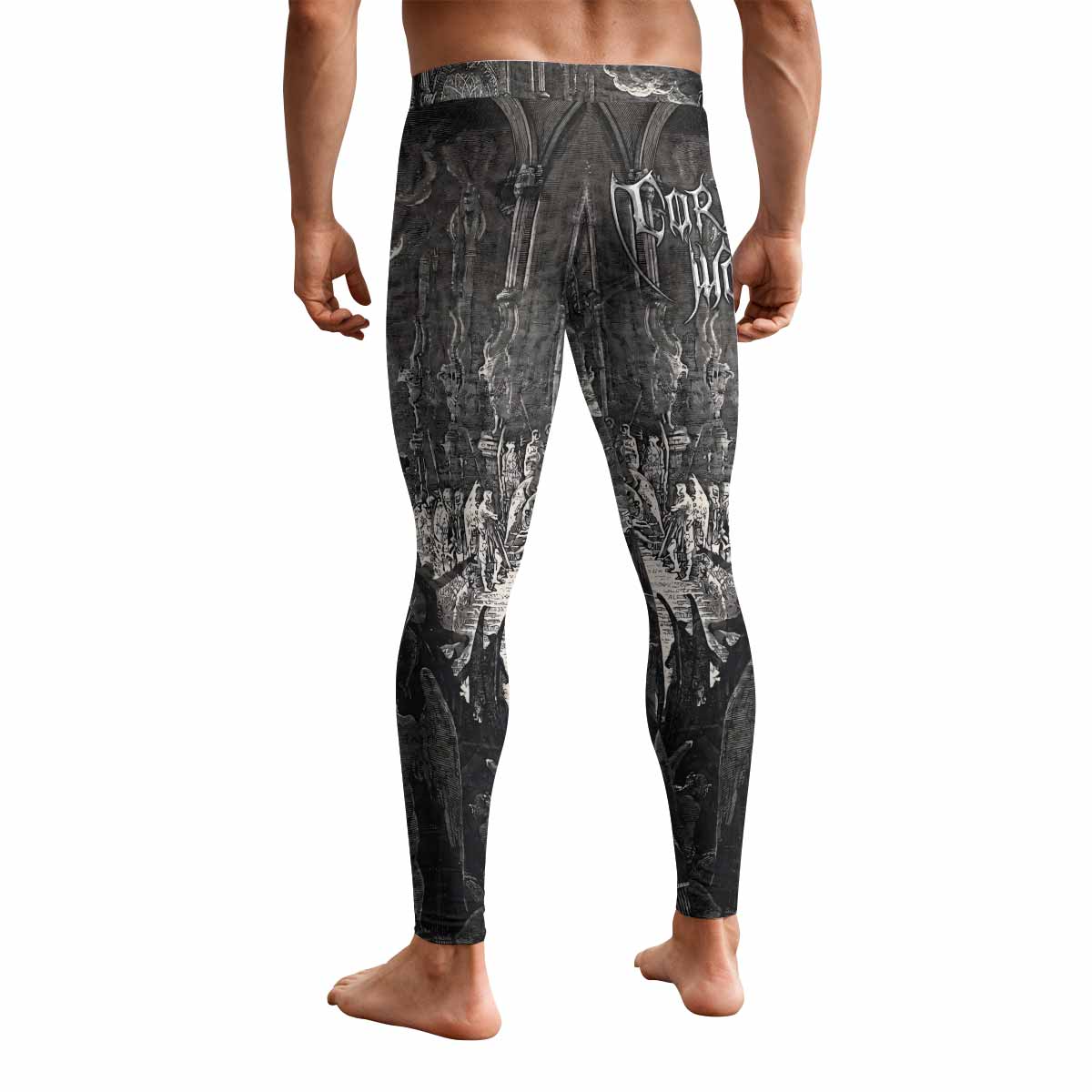 Corporate World Paradise Lost Men's Leggings - back view mockup