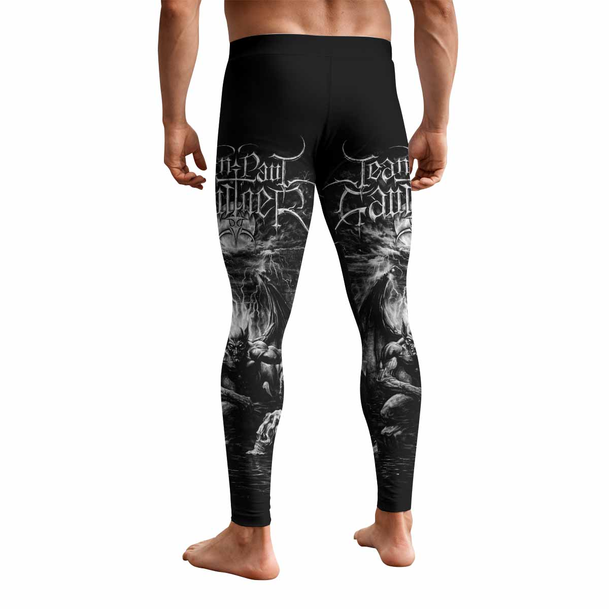 Jean Paul Gaultier Satan Men's Leggings - back view mockup