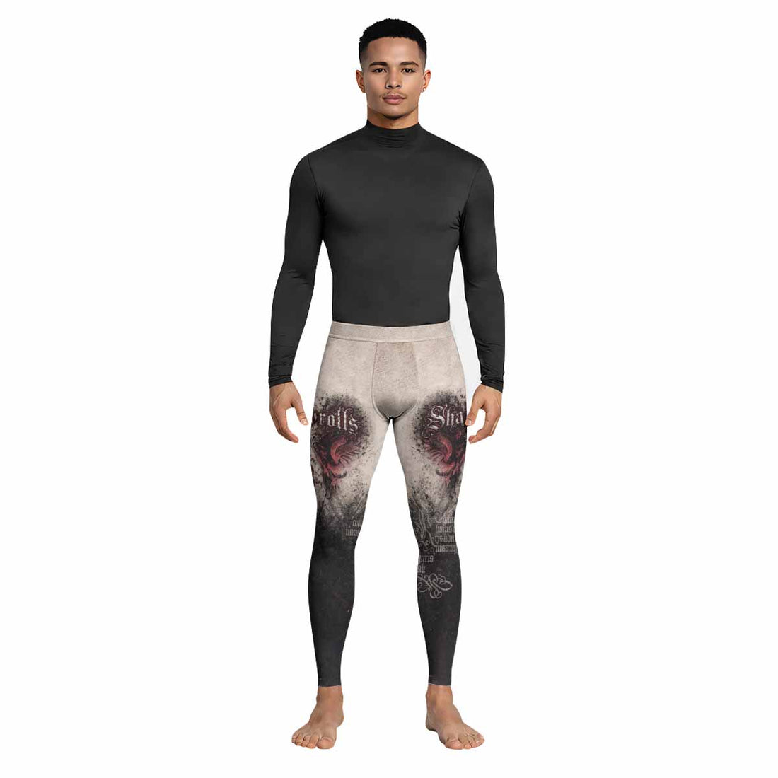 Grunge Smoke Gothic Men's Leggings - lifestyle view