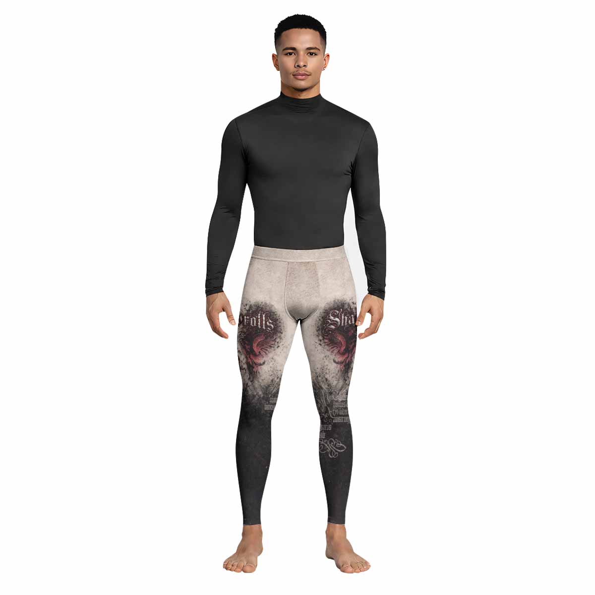 Grunge Smoke Gothic Men's Leggings - lifestyle view