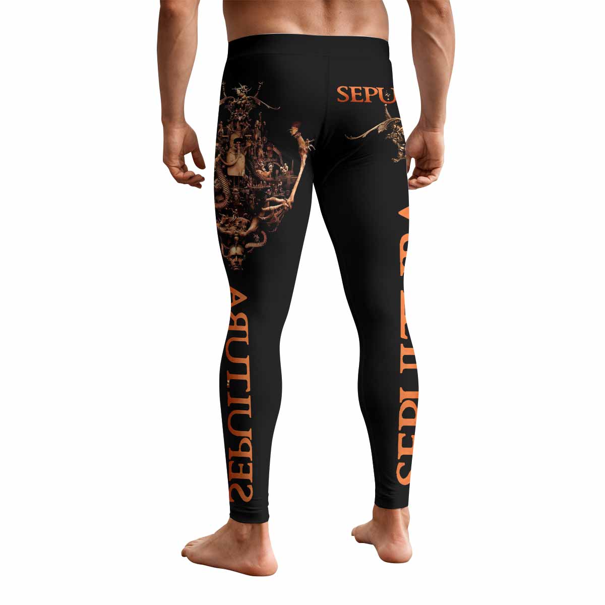Sepultura A-Lex Men's Leggings - back view mockup