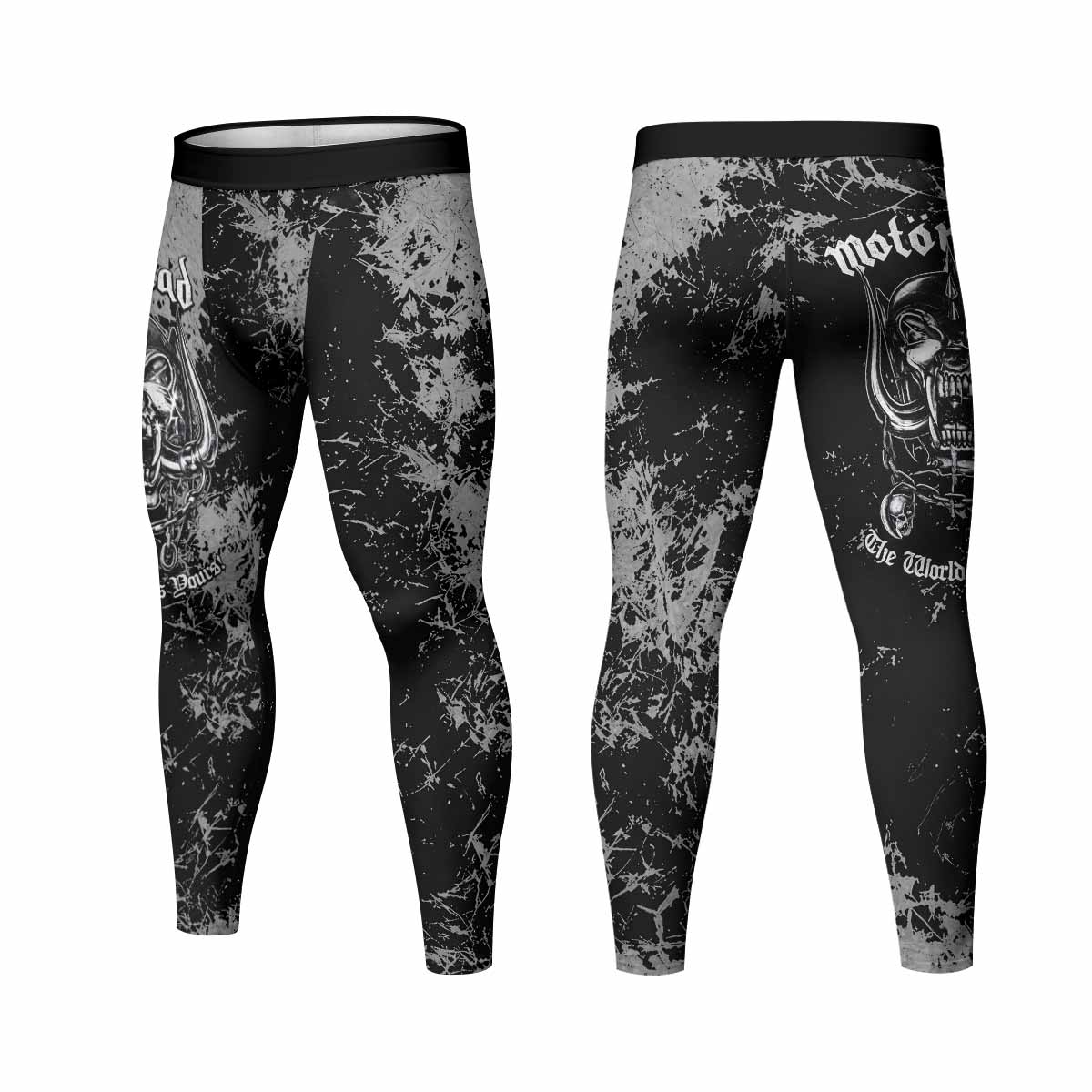 Motörhead The Wörld Is Yours Men's Leggings - front and back view