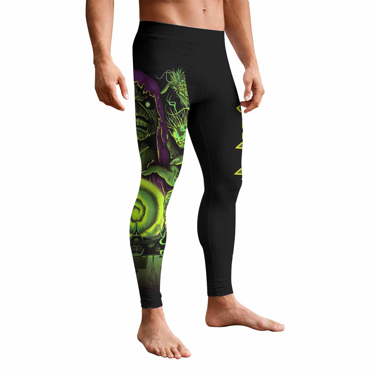 Iron Maiden Run For Your Lives Men's Leggings - front view mockup