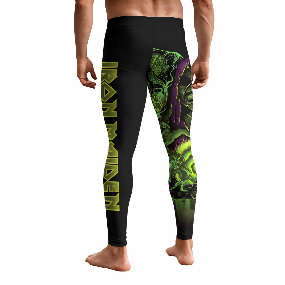 Iron Maiden Run For Your Lives Men's Leggings - back view mockup
