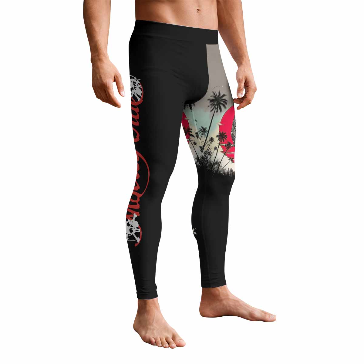 Mötley Crüe Too Fast for Love Men's Leggings - front view mockup