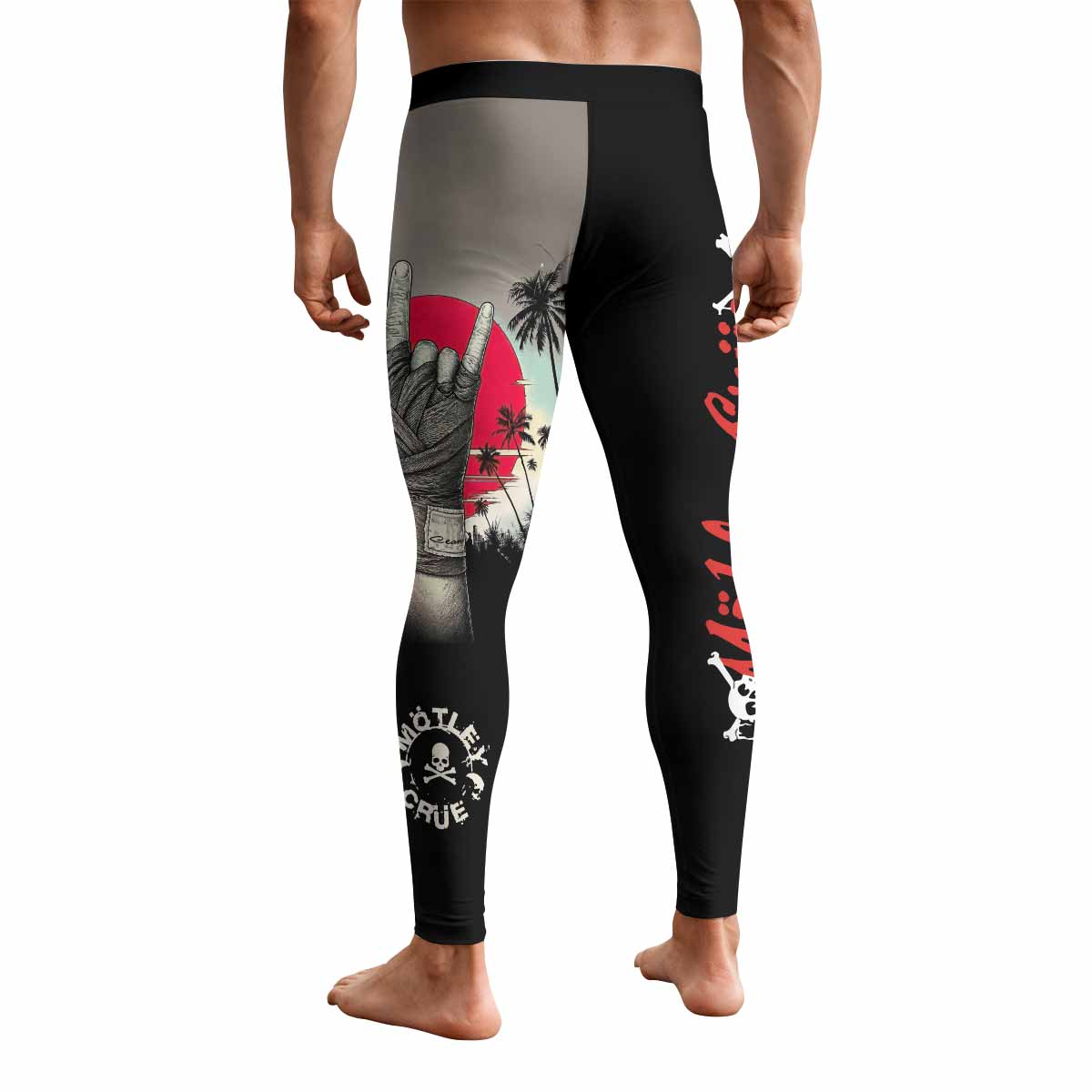 Mötley Crüe Too Fast for Love Men's Leggings - back view mockup