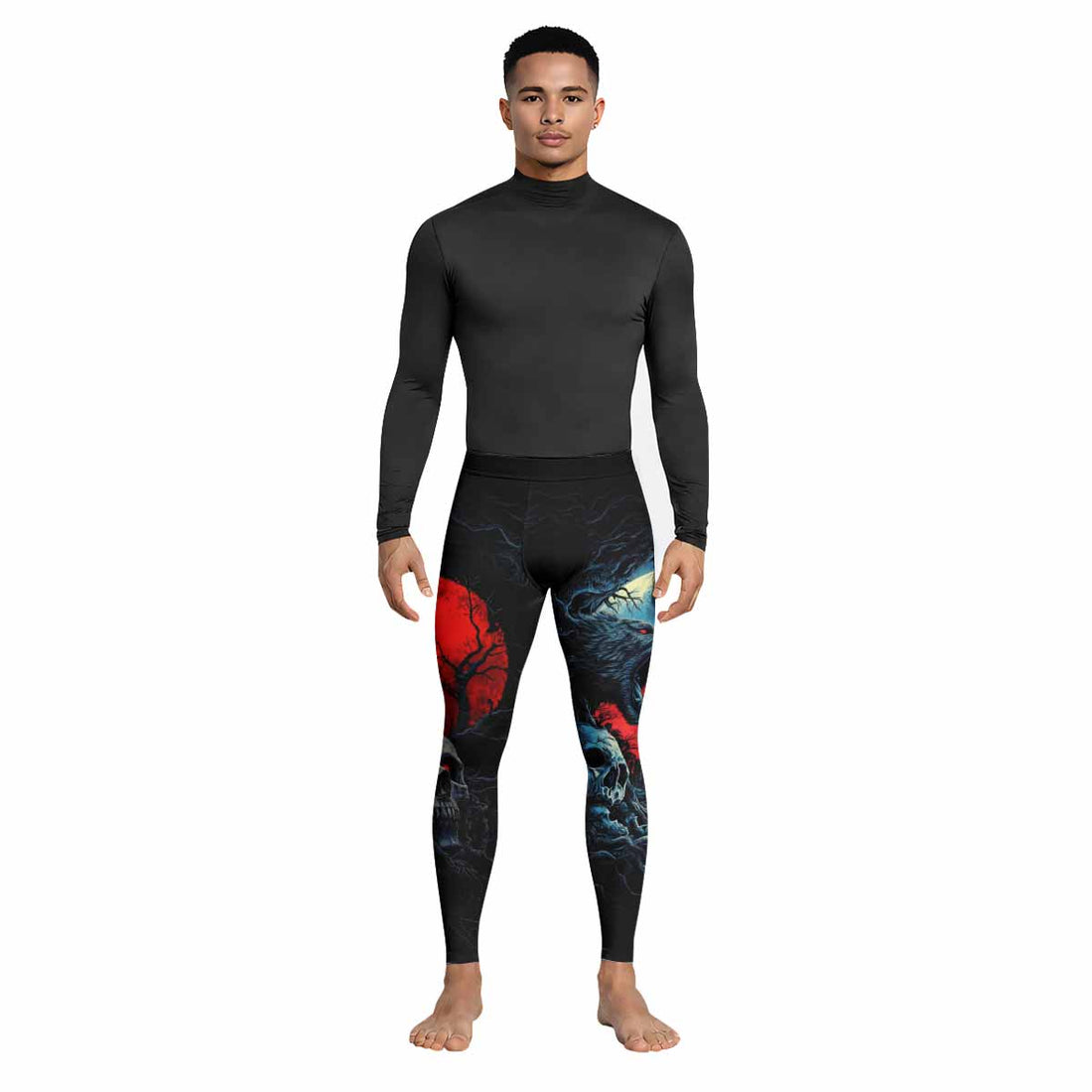 Twin Wolf Apocalypse Men's Leggings - lifestyle view