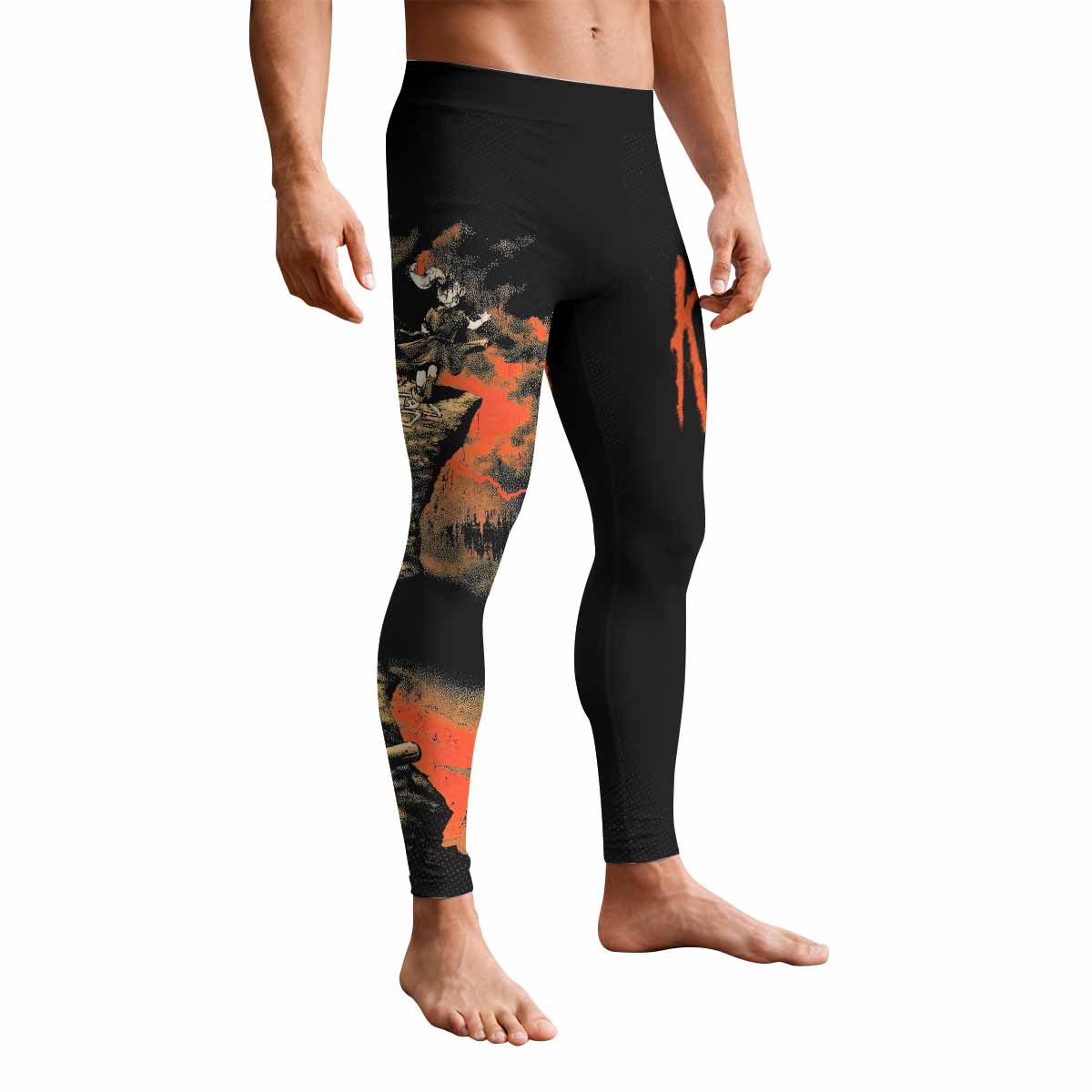 Korn Follow Cliff Men's Leggings - front view mockup