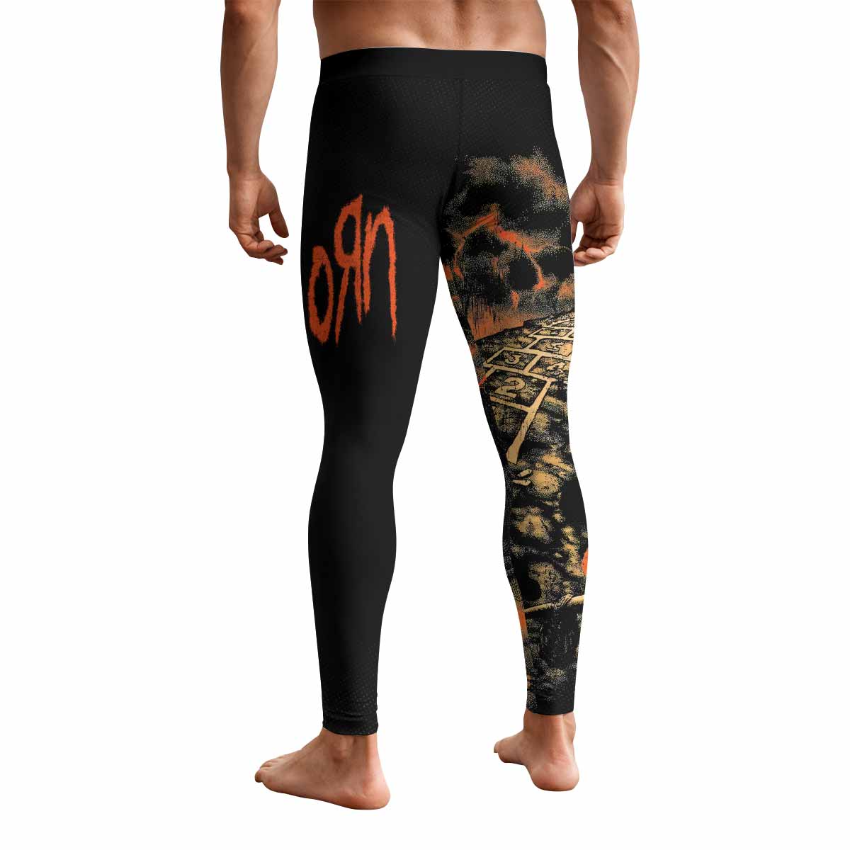 Korn Follow Cliff Men's Leggings - back view mockup