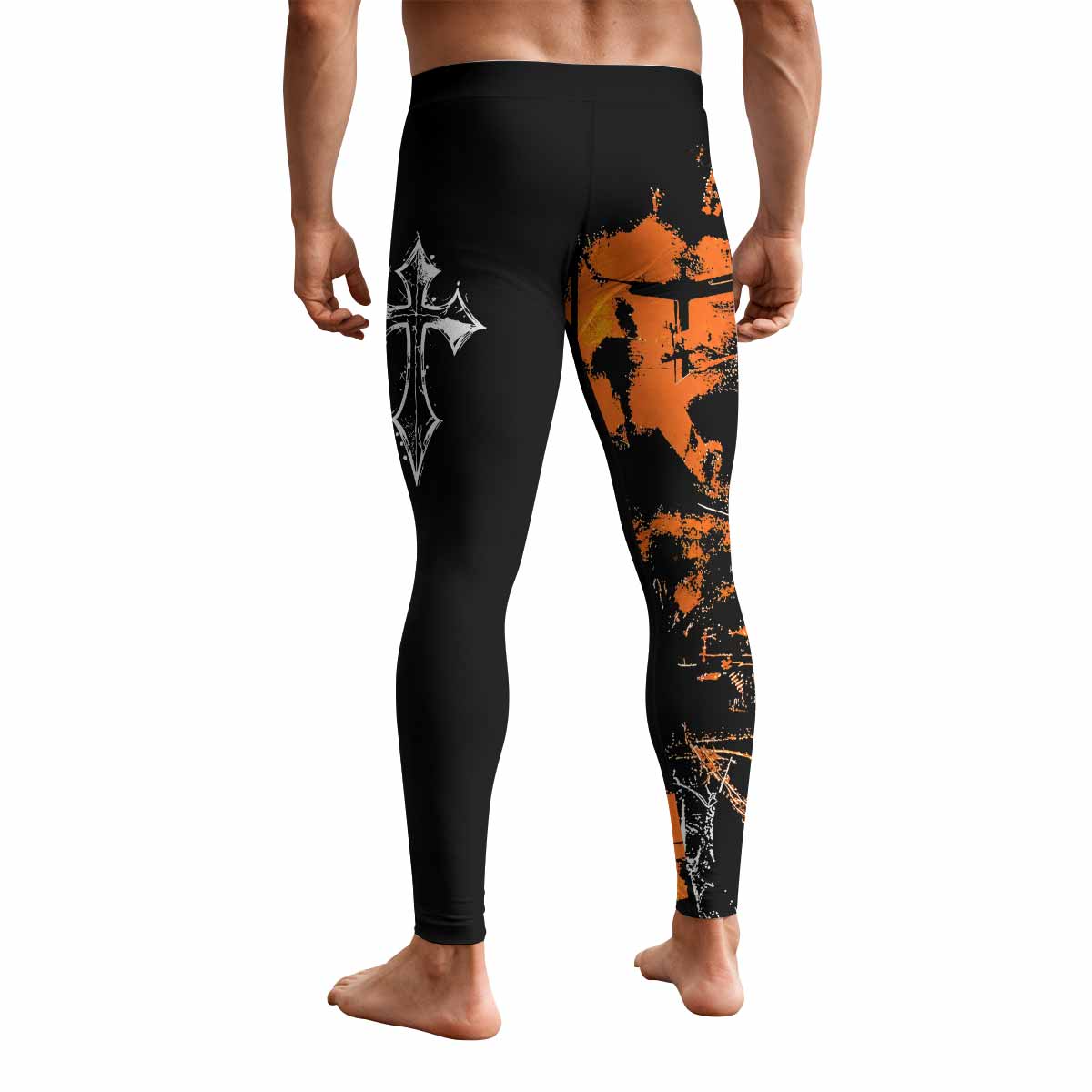 Deftones Etombed Men's Leggings - back view mockup