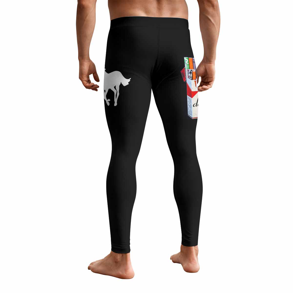 Deftones Cigarette Vintage Men's Leggings - back view mockup