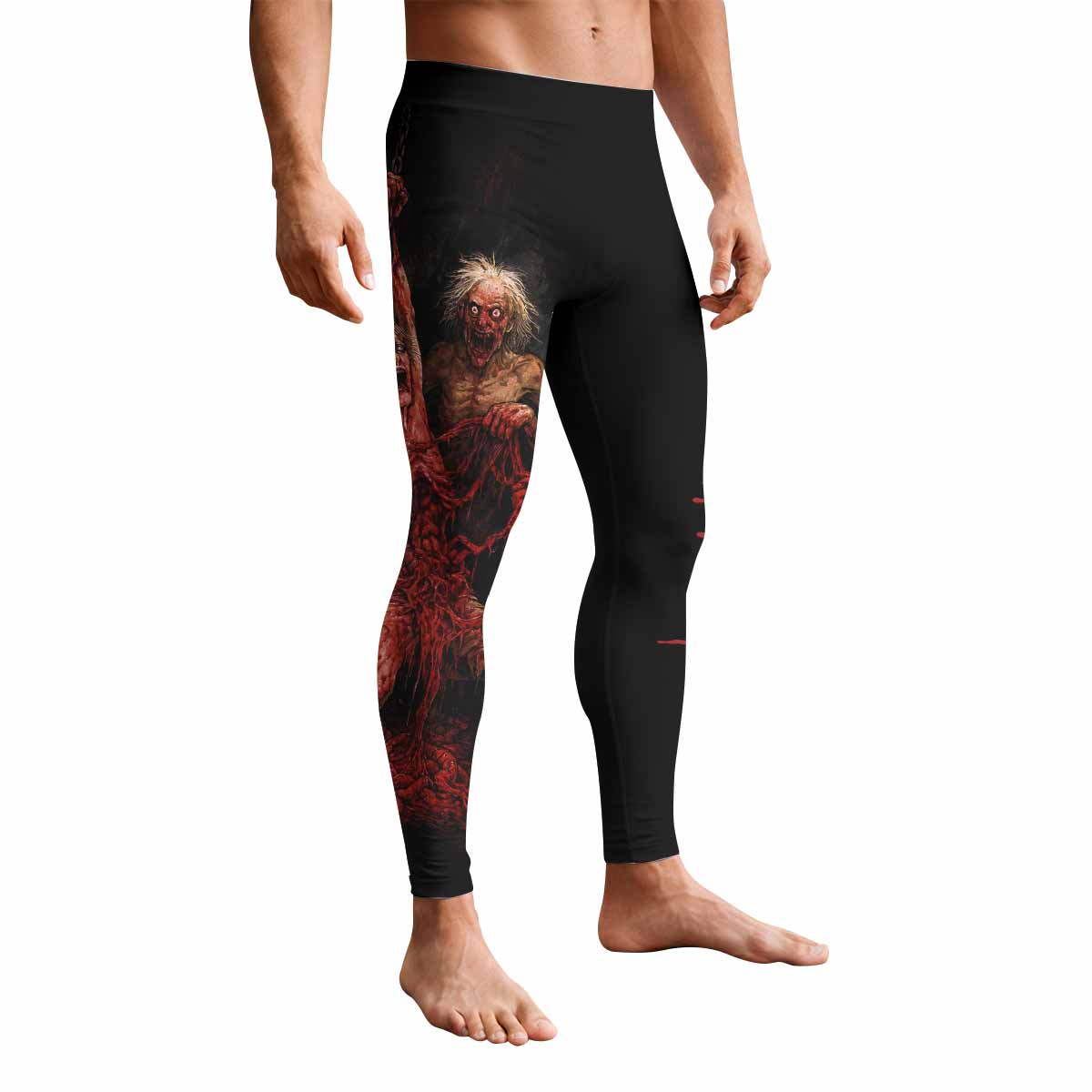Butchered at Birth Cannibal Corpse Men's Leggings - front view mockup