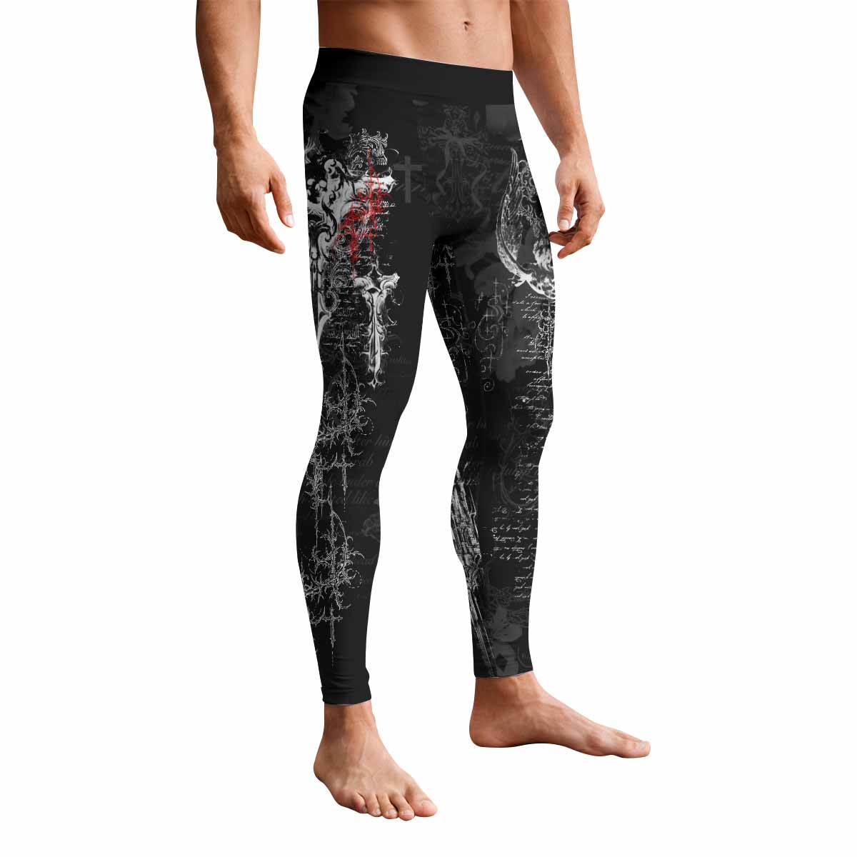 Born to Die Men's Leggings - front view mockup