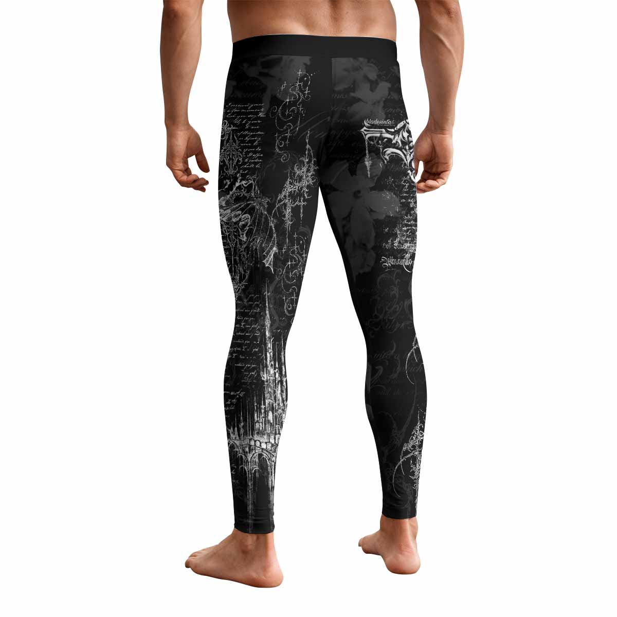 Born to Die Men's Leggings - back view mockup