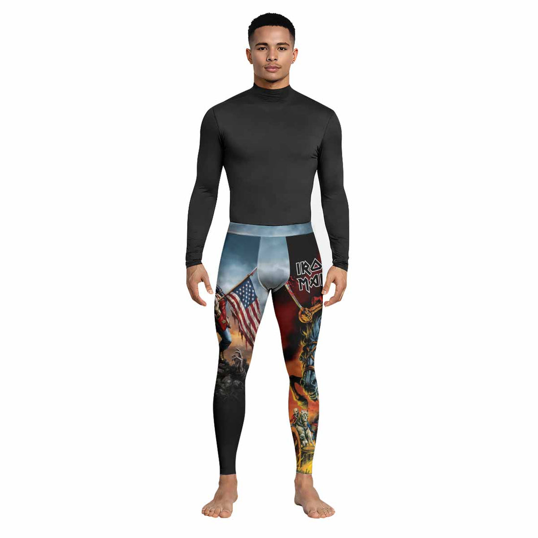 Iron Maiden American Flag Men's Leggings - lifestyle view