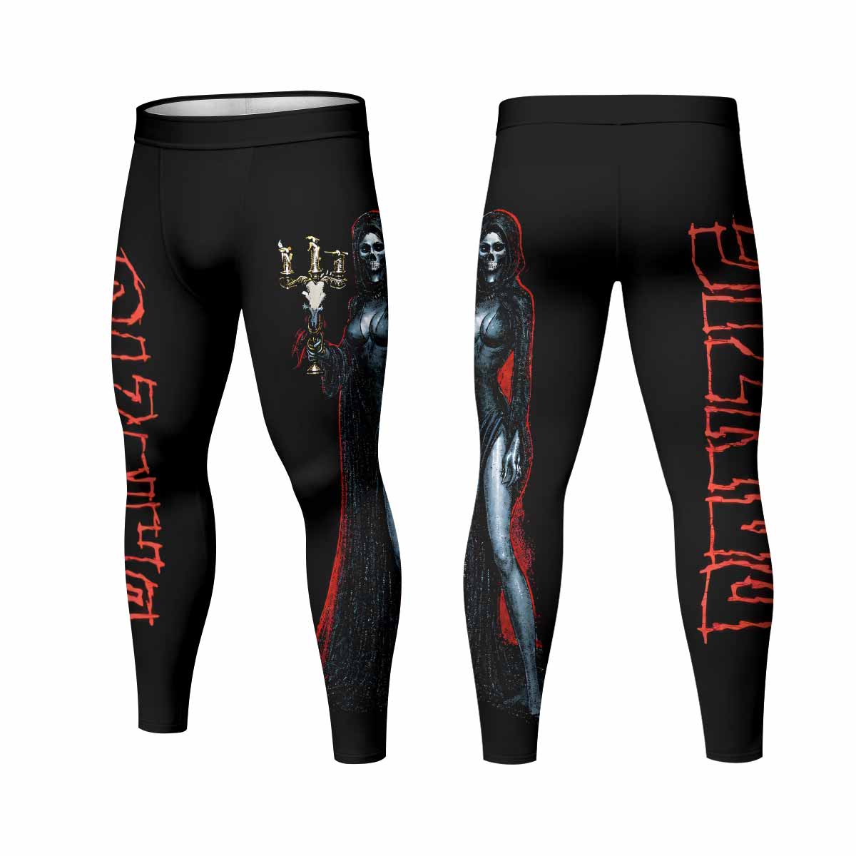 Danzig Deth Red Sabaoth Men's Leggings - front and back view