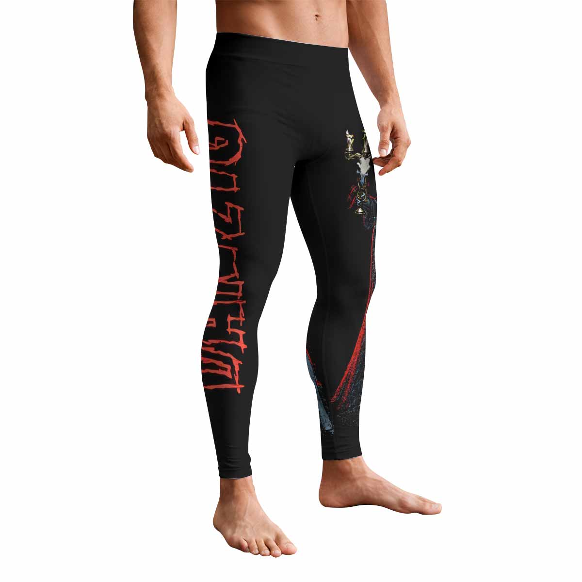Danzig Deth Red Sabaoth Men's Leggings - front view mockup