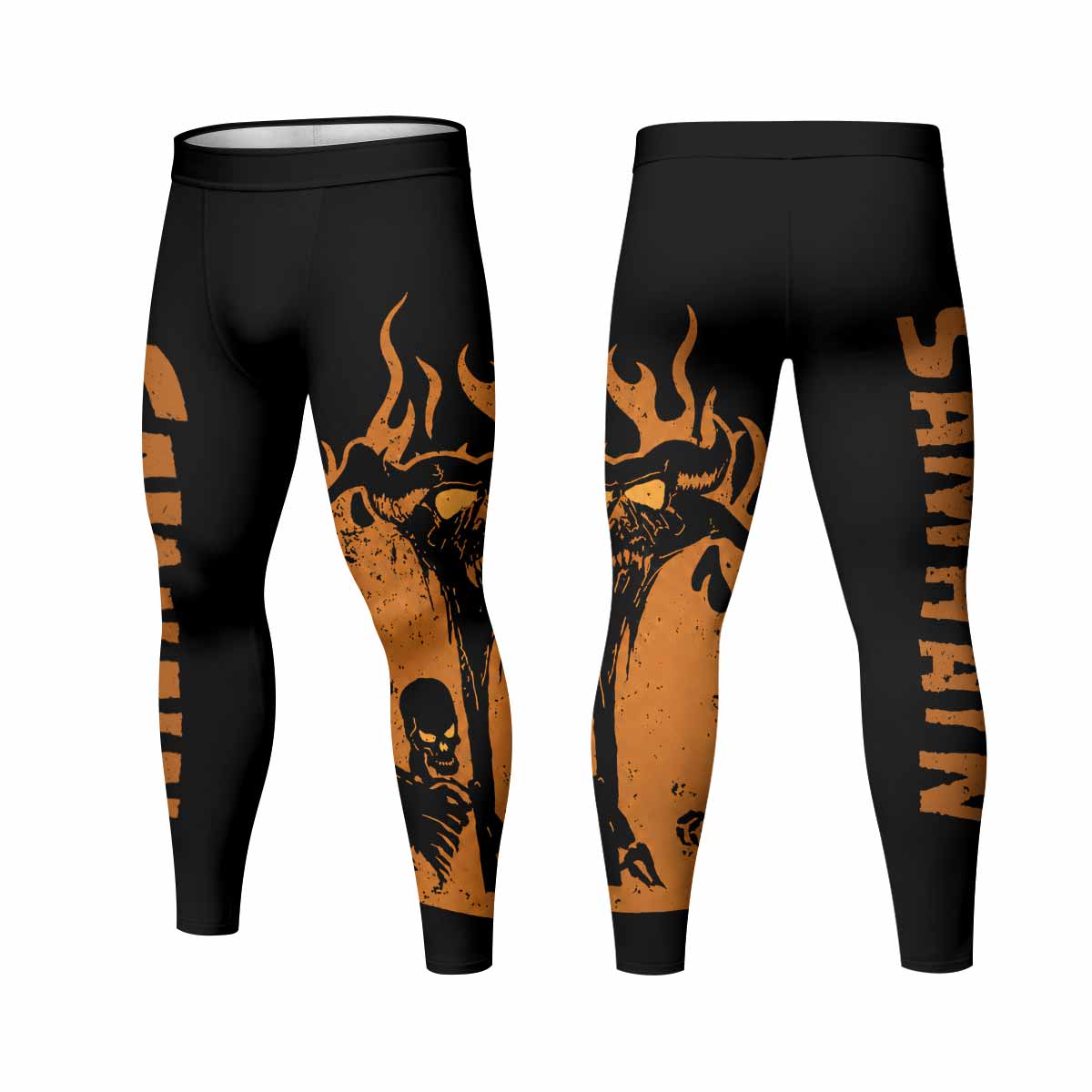 Samhain Horror Punk Men's Leggings - front and back view