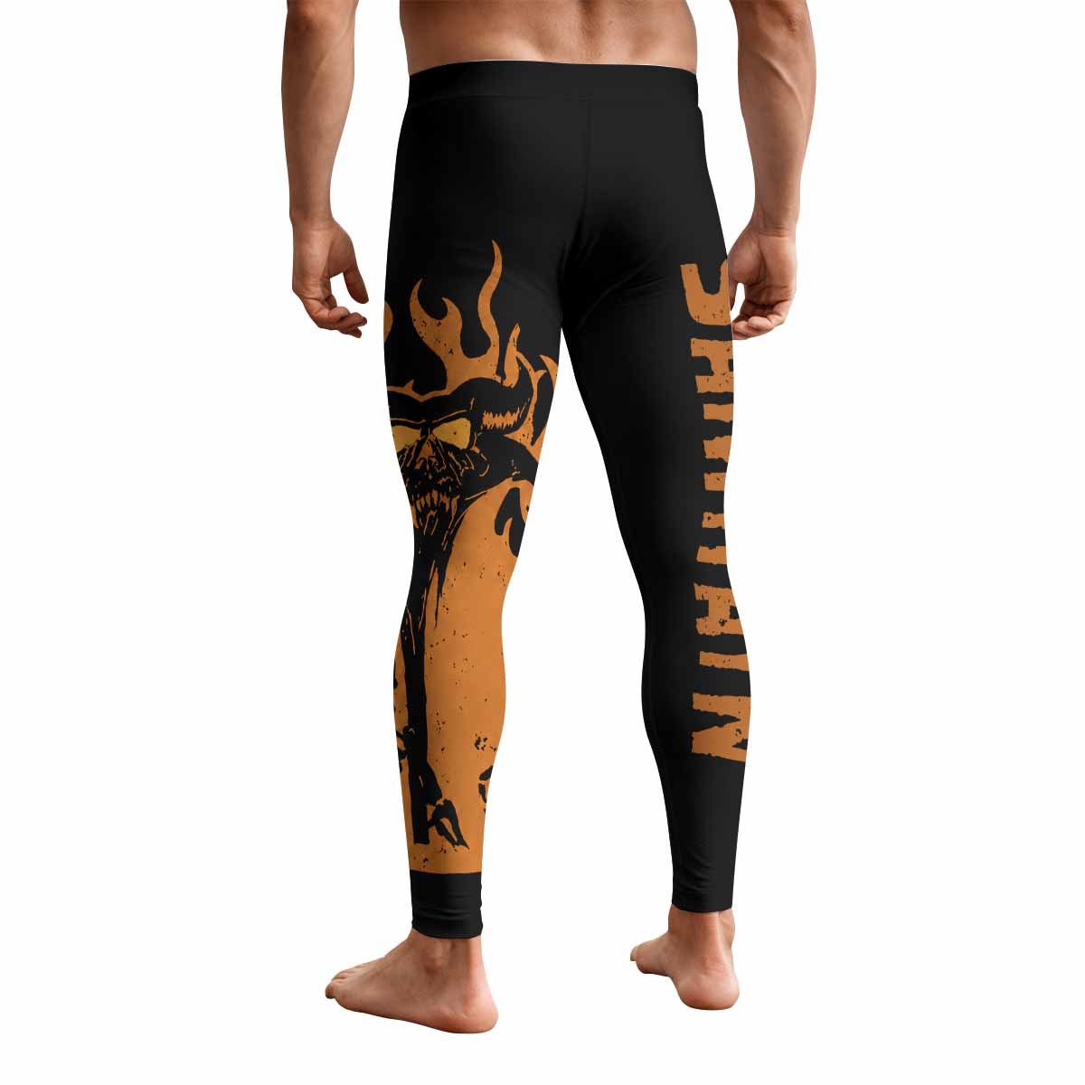 Samhain Horror Punk Men's Leggings - back view mockup