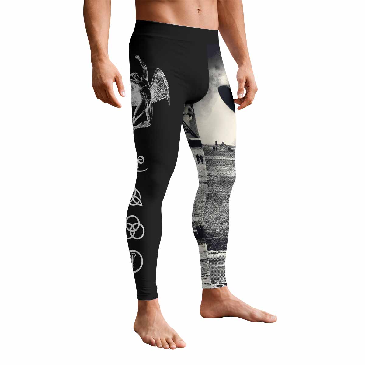 Led Zeppelin Men's Leggings - front view mockup