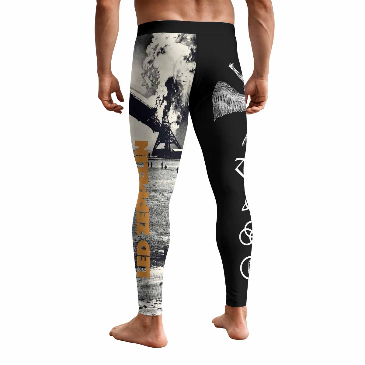 Led Zeppelin Men's Leggings - back view mockup