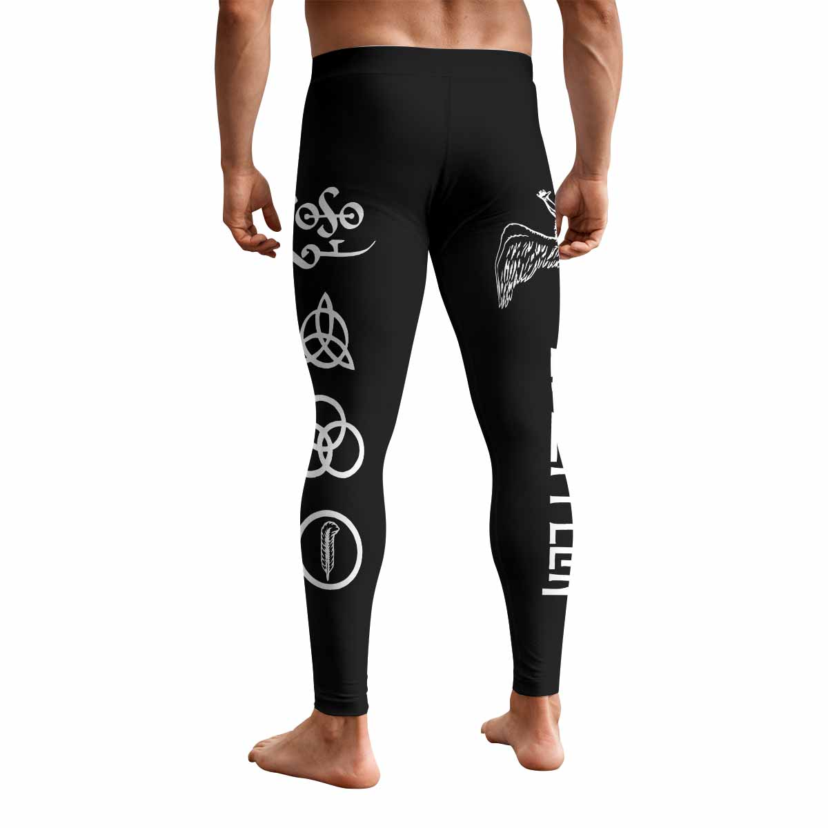 Led Zeppelin North American Tour 1977 Men's Leggings - back view mockup