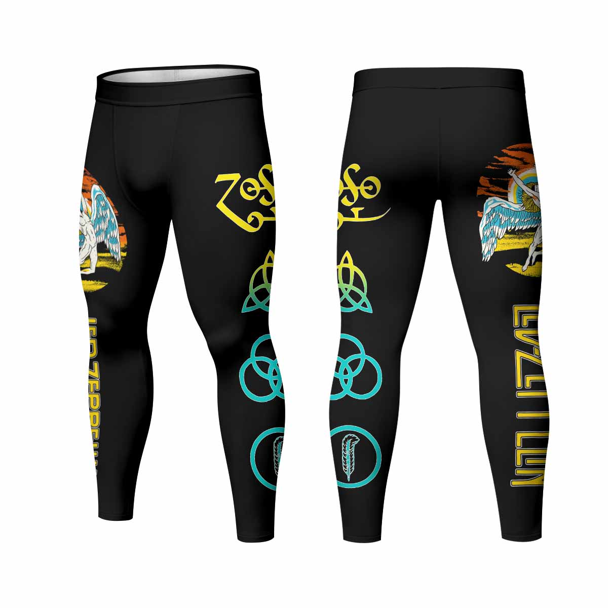 Led Zeppelin North American Tour 1975 Men's Leggings - front and back view