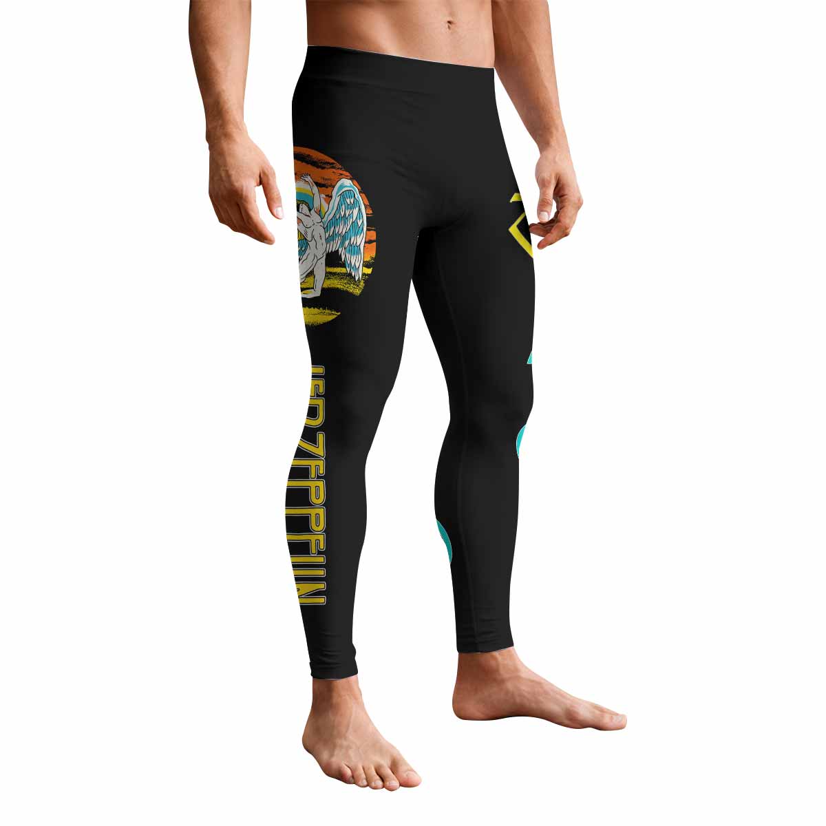 Led Zeppelin North American Tour 1975 Men's Leggings - front view mockup