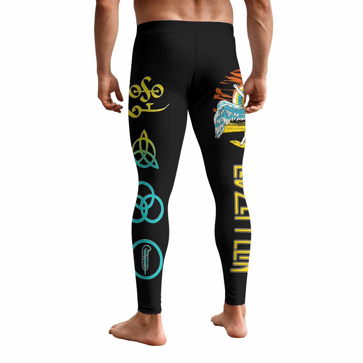 Led Zeppelin North American Tour 1975 Men's Leggings - back view mockup