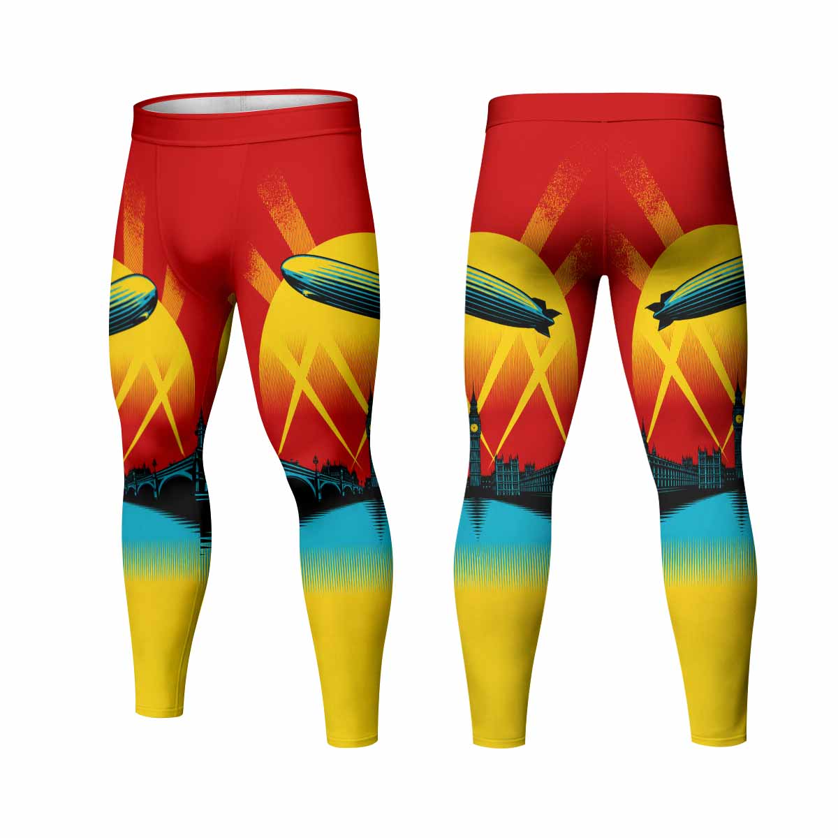 Led Zeppelin Celebration Day Men's Leggings - front and back view