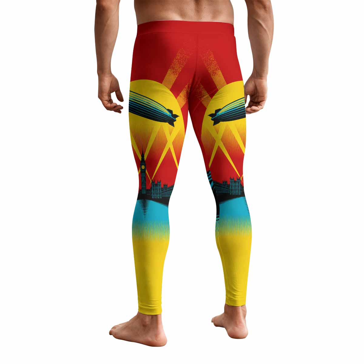 Led Zeppelin Celebration Day Men's Leggings - back view mockup