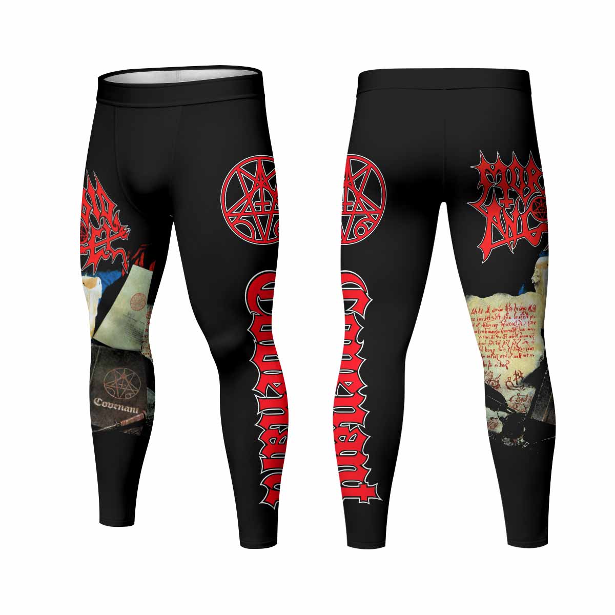 Morbid Angel Covenant Men's Leggings - front and back view