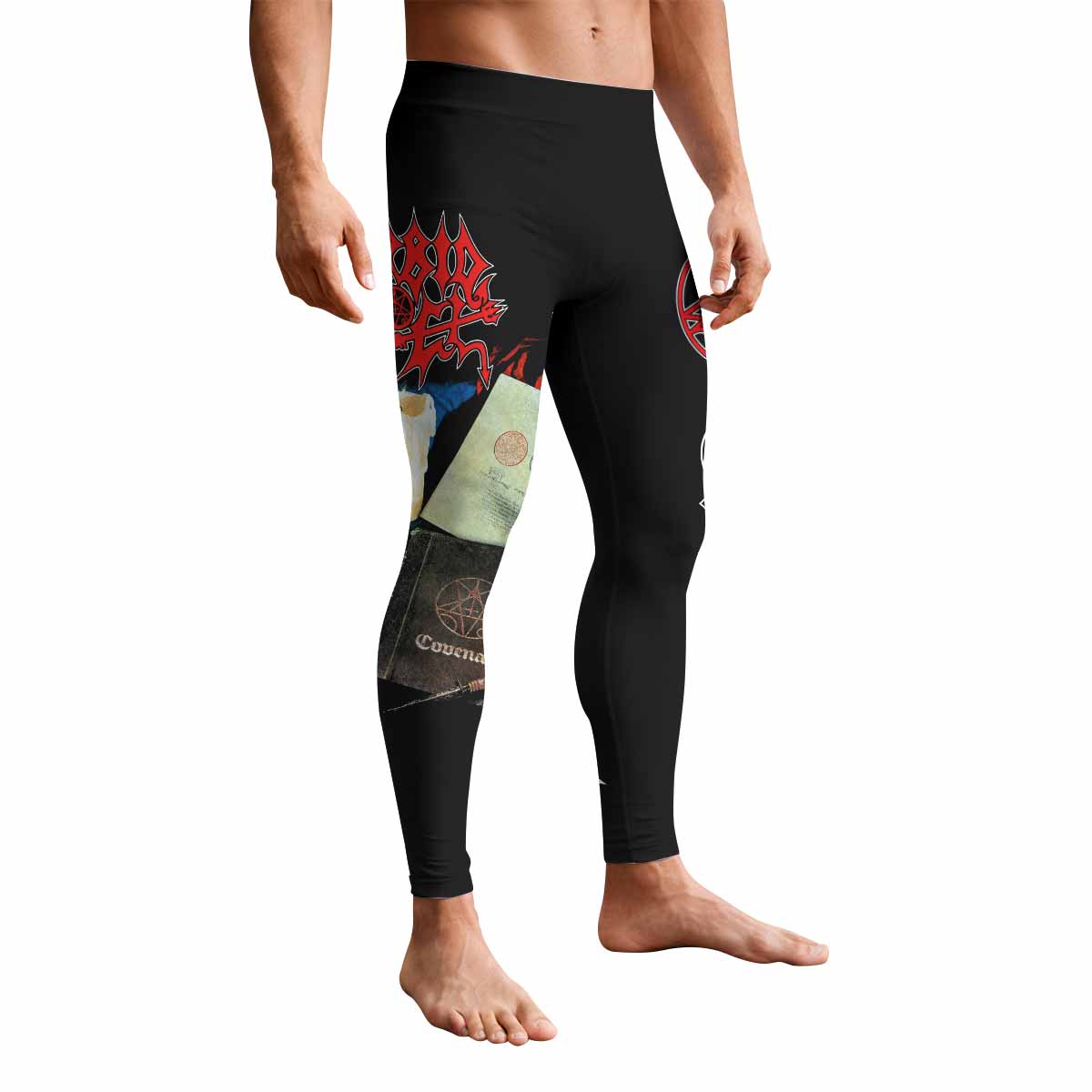 Morbid Angel Covenant Men's Leggings - front view mockup