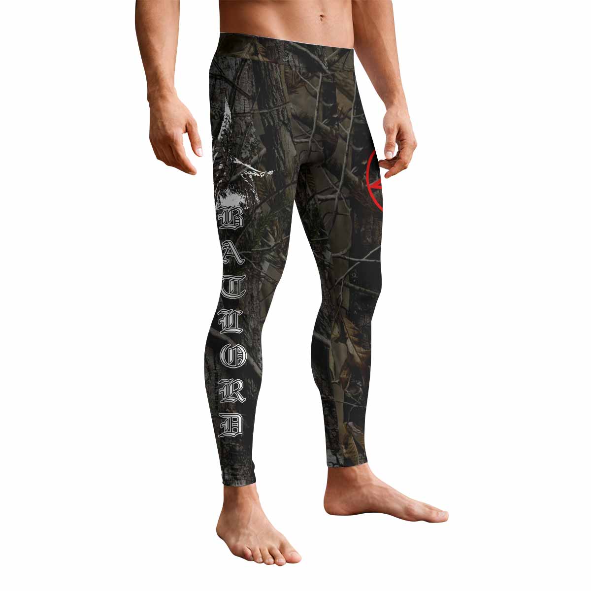 Bathory Sigil of Baphomet Men's Leggings - front view mockup
