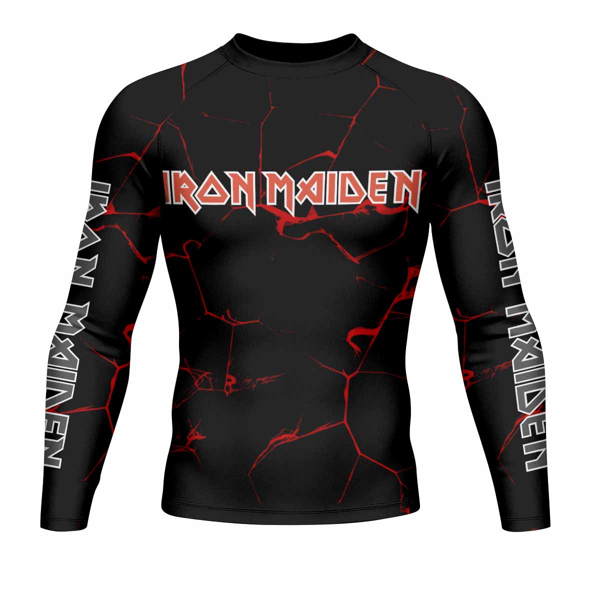 Iron Maiden A Real Dead One Men's Rash Guard Long Sleeve - front view mockup