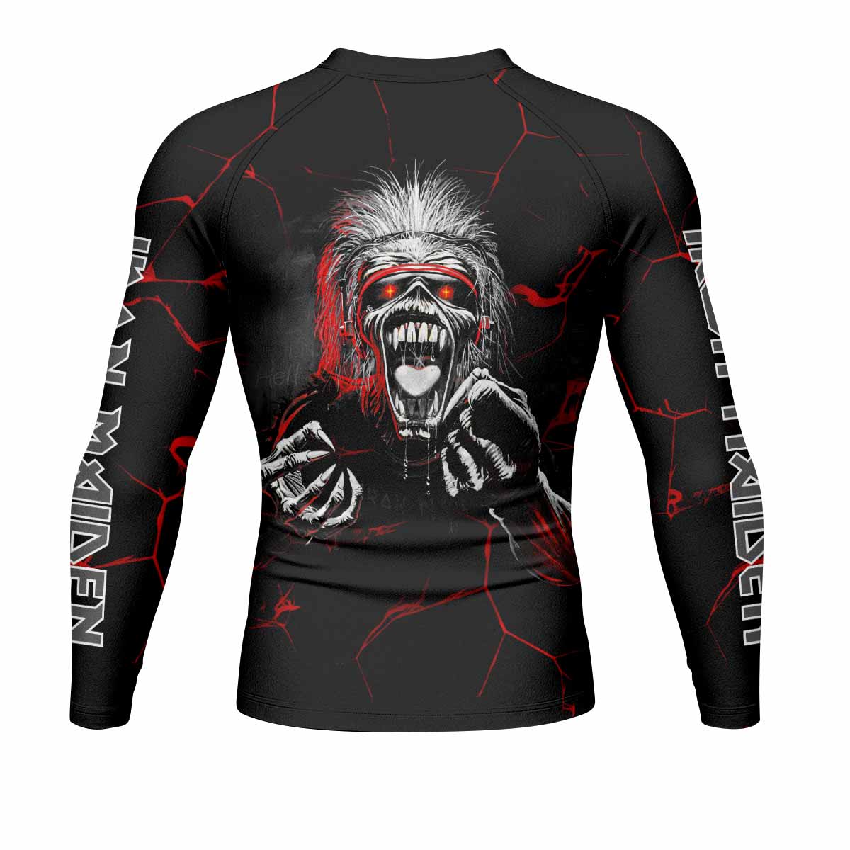 Iron Maiden A Real Dead One Men's Rash Guard Long Sleeve - back view mockup