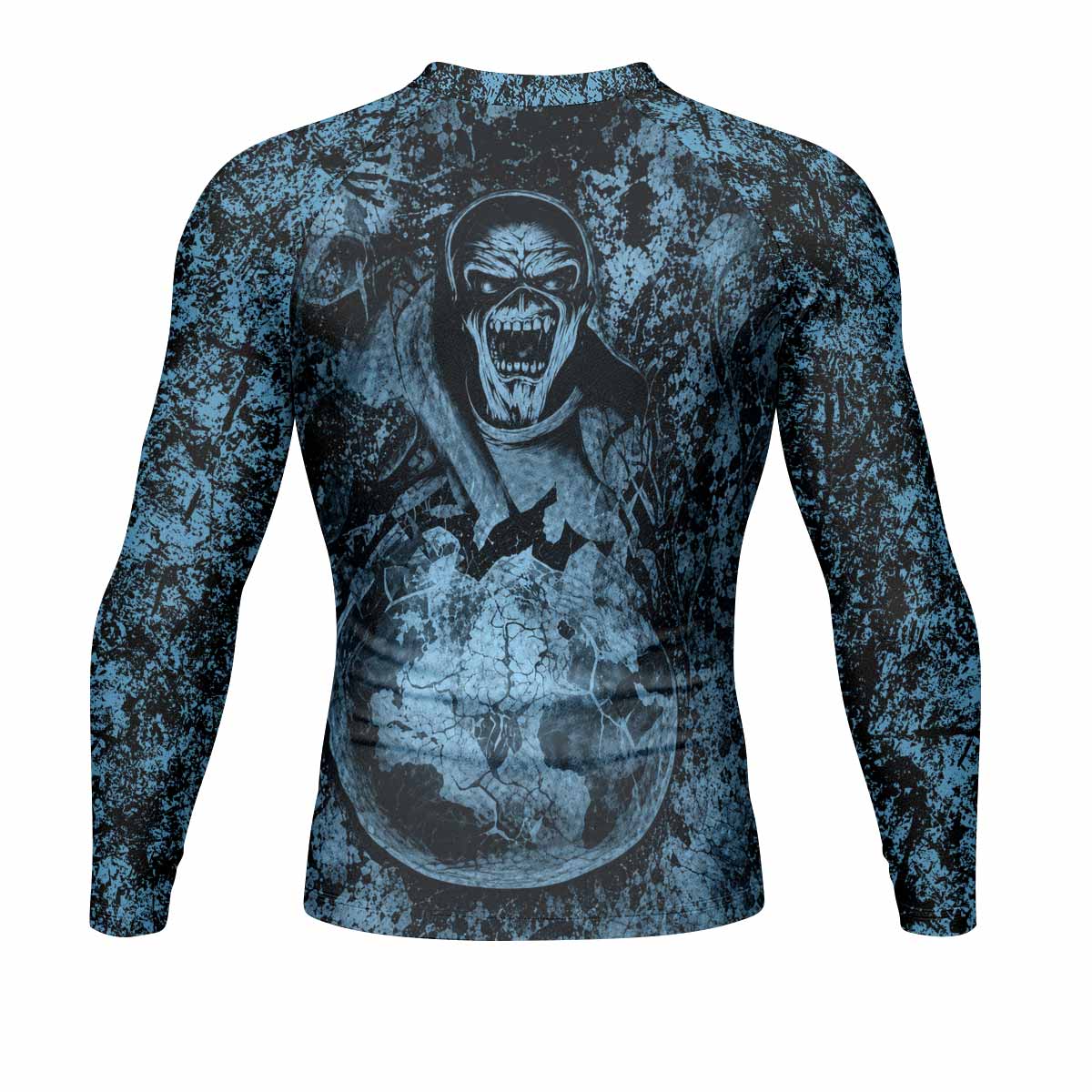 Iron Maiden Fear Reaper Eddie Men's Rash Guard Long Sleeve - back view mockup
