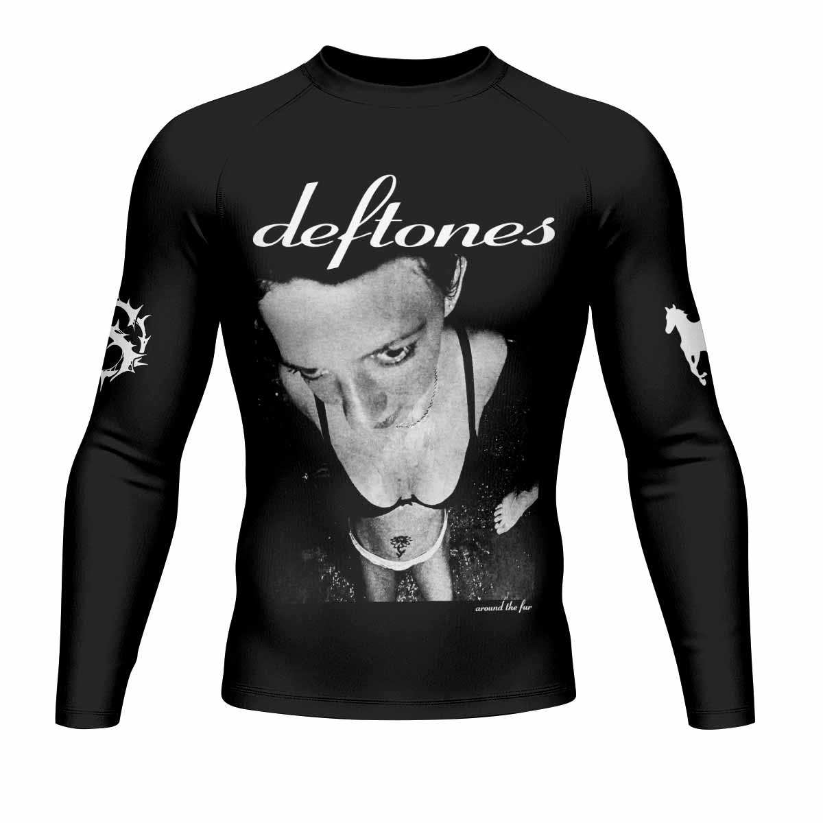 Deftones Around the Fur Men's Rash Guard Long Sleeve - front view mockup