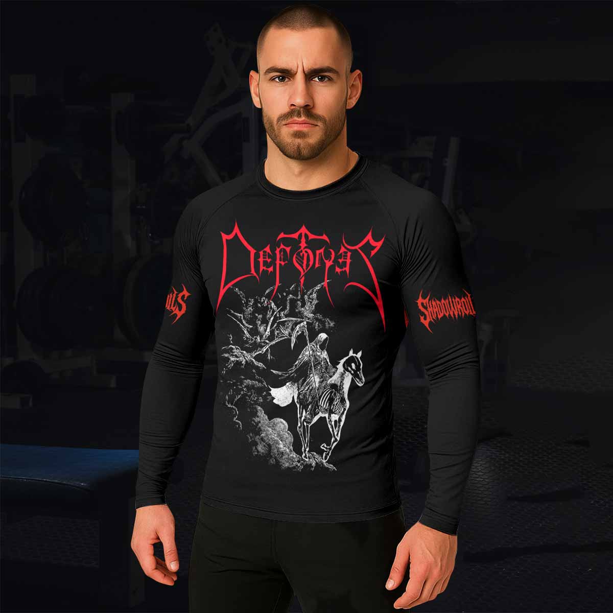 Deftones White Pony Grim Reaper Men's Rash Guard Long Sleeve - lifestyle view