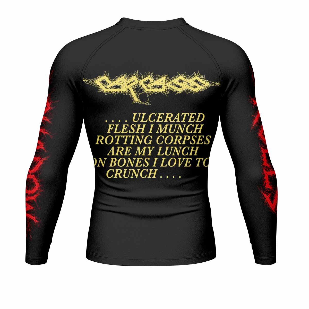 Carcass Symphonies of Sickness Men's Rash Guard Long Sleeve - back view mockup